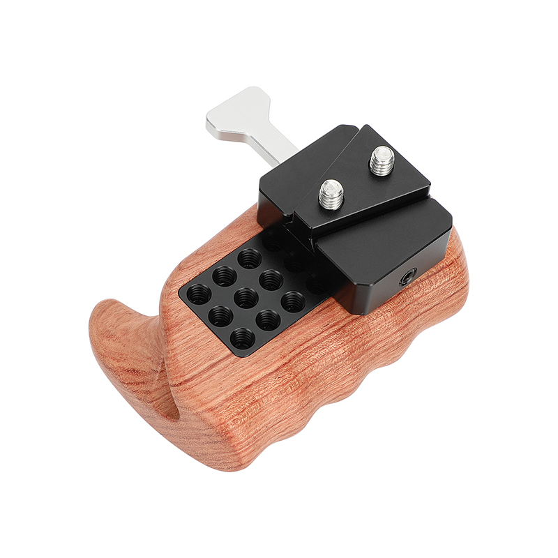 CAMVATE Wooden Handgrip with V-Lock Adapter (Right Hand)