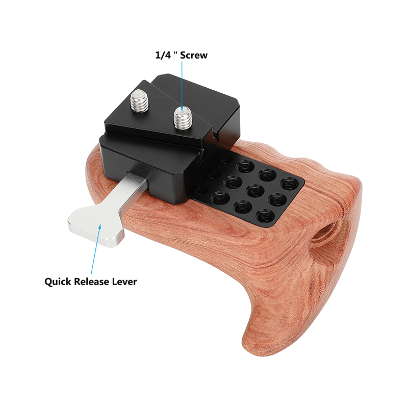 CAMVATE Wooden Handgrip with V-Lock Adapter (Right Hand)