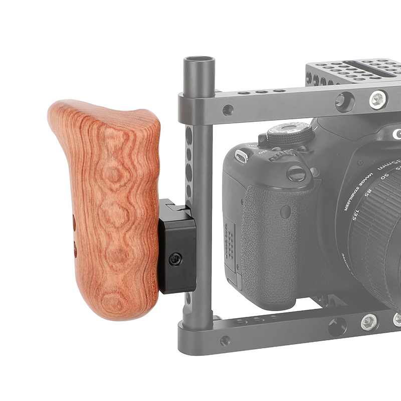 CAMVATE Wooden Handgrip with V-Lock Adapter (Right Hand)