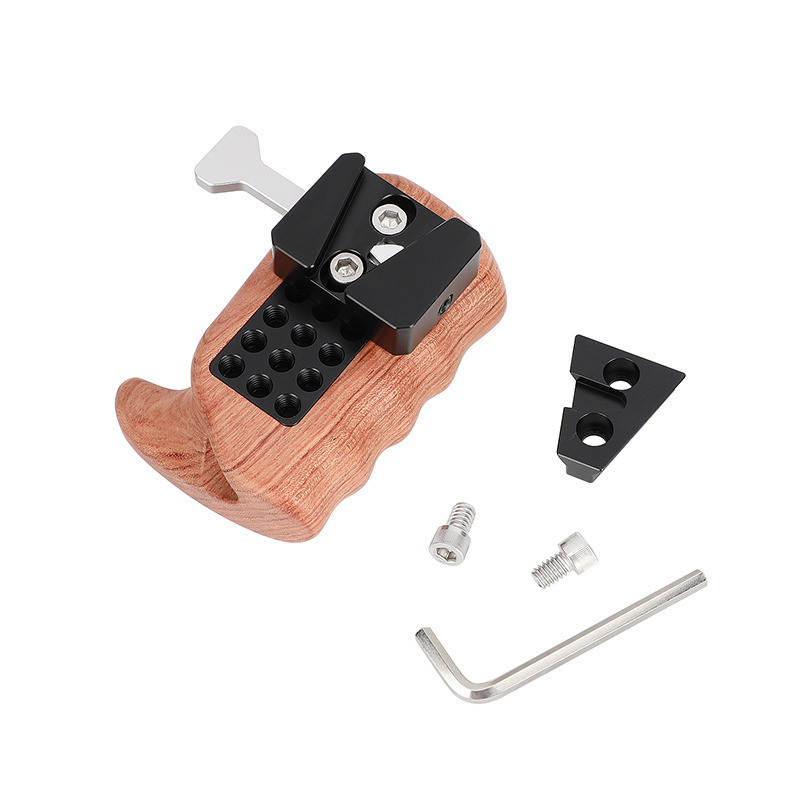 CAMVATE Wooden Handgrip with V-Lock Adapter (Right Hand)