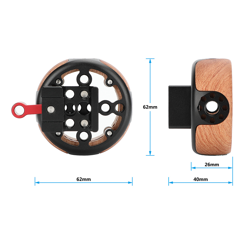 CAMVATE Wooden Handgrip with NATO Clamp and 2.36" Rail (Round)