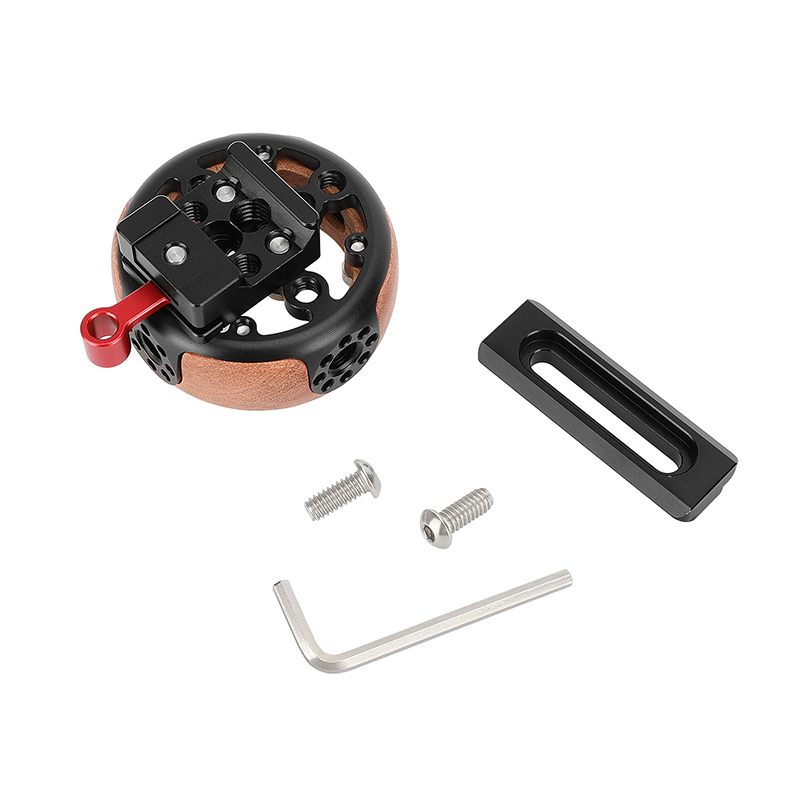 CAMVATE Wooden Handgrip with NATO Clamp and 2.36" Rail (Round)
