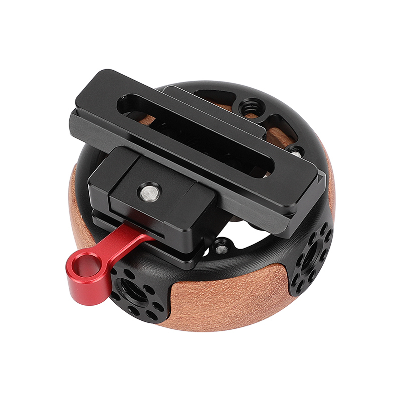 CAMVATE Wooden Handgrip with NATO Clamp and 2.36" Rail (Round)