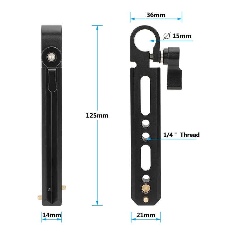 CAMVATE 15mm Single Rod Bracket with Double-Sided NATO Safety Rail (3.8")