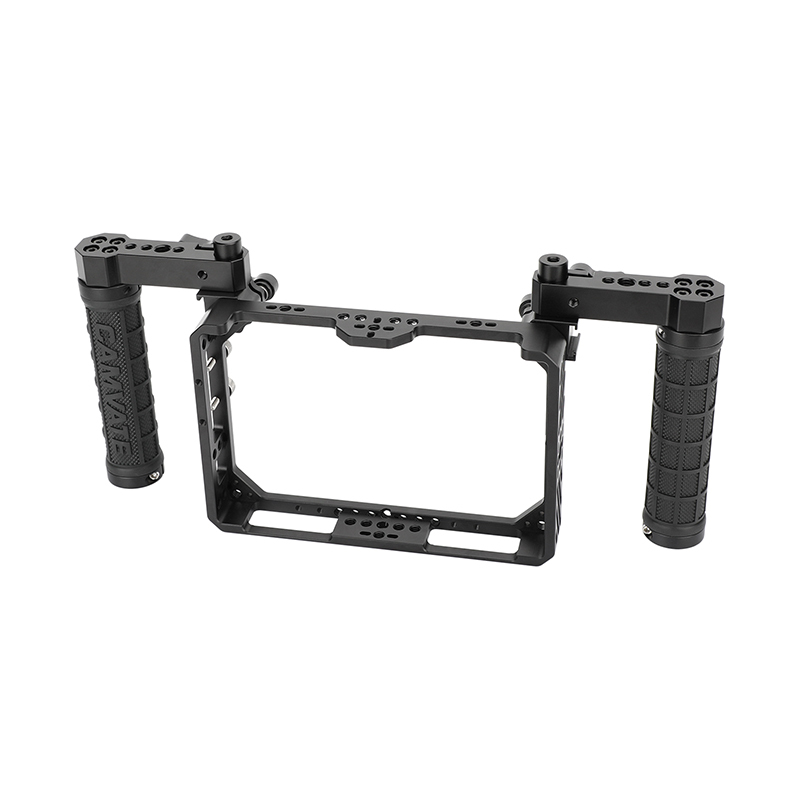 CAMVATE Full Monitor Cage with Dual Rubber Handgrip for Desview R7II 7" Touch Screen