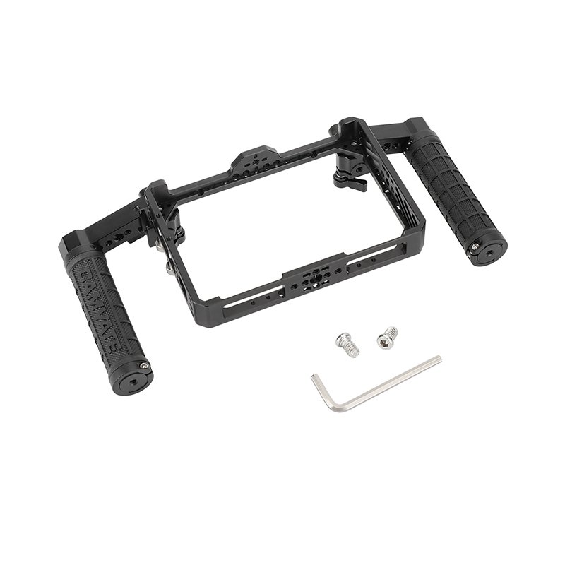 CAMVATE Full Monitor Cage with Dual Rubber Handgrip for Desview R7II 7" Touch Screen