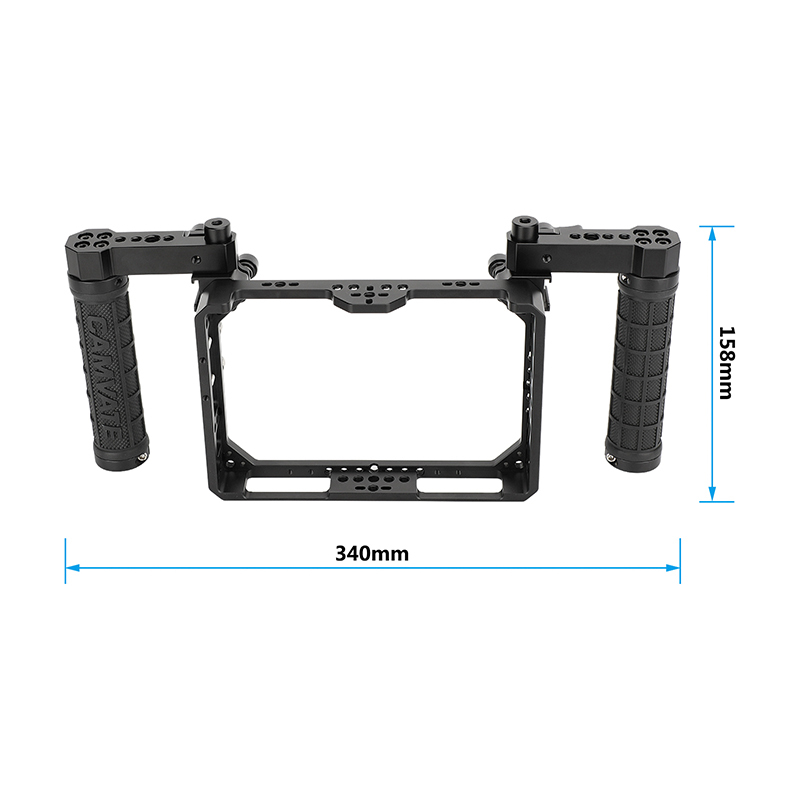 CAMVATE Full Monitor Cage with Dual Rubber Handgrip for Desview R7II 7" Touch Screen