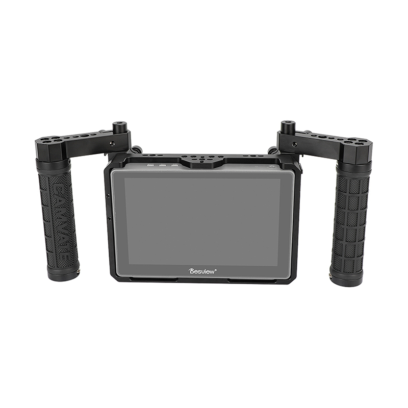 CAMVATE Full Monitor Cage with Dual Rubber Handgrip for Desview R7II 7" Touch Screen