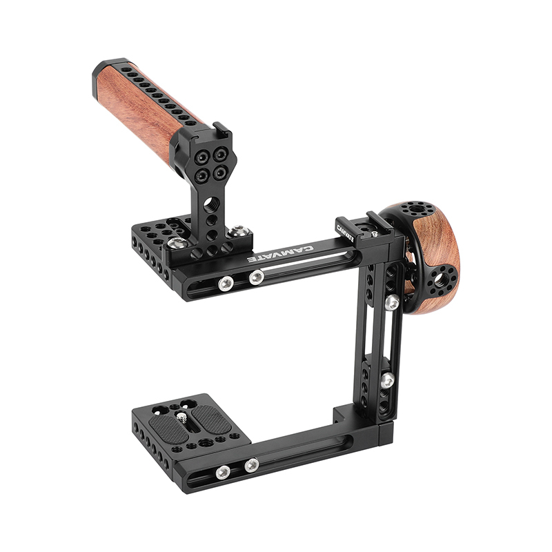 CAMVATE Dual-Use Adjustable Cage Kit with Top and Side Wooden Handle