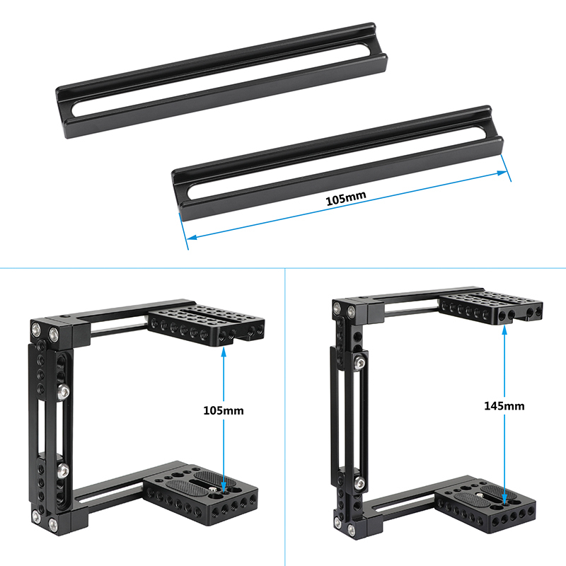 CAMVATE Dual-Use Adjustable Cage Kit with Top and Side Wooden Handle