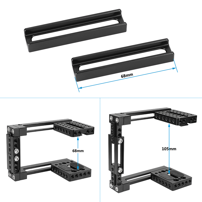 CAMVATE Dual-Use Adjustable Cage Kit with Top and Side Wooden Handle