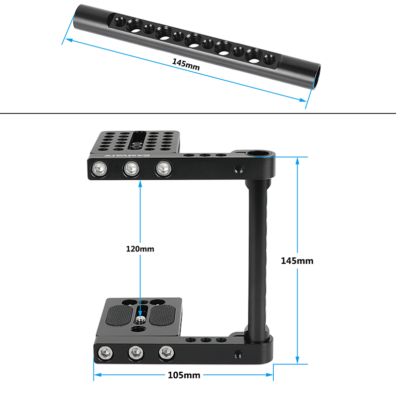 CAMVATE Camera Cage With Top and Side Handle (Left-Hand Use)