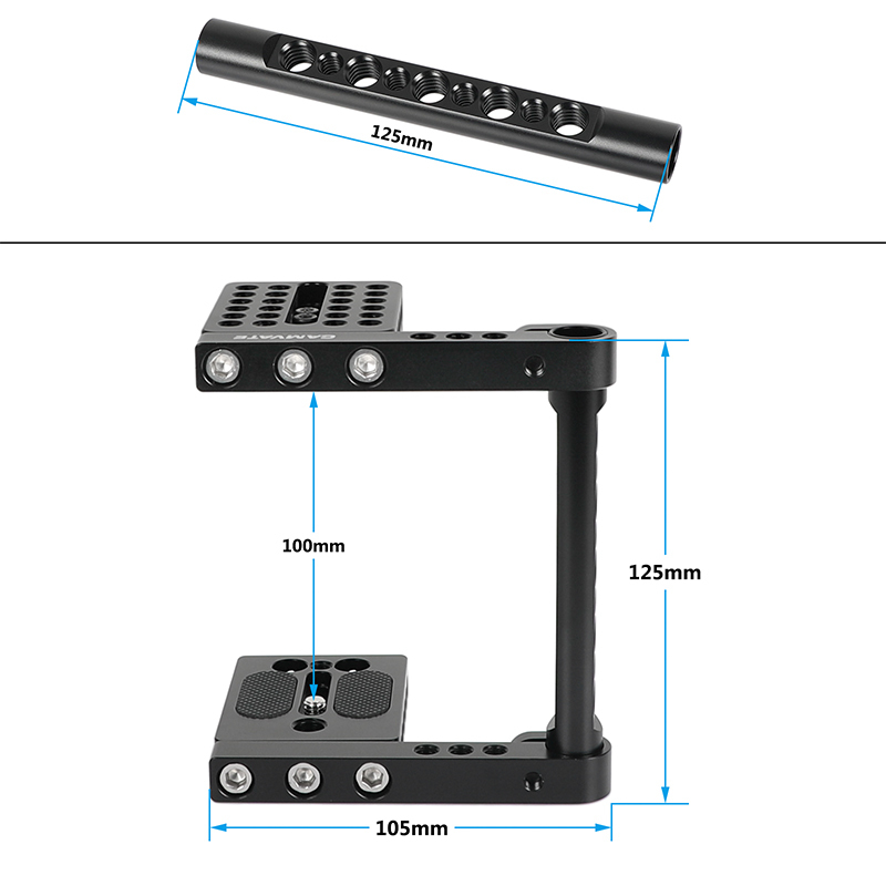 CAMVATE Camera Cage With Top and Side Handle (Left-Hand Use)
