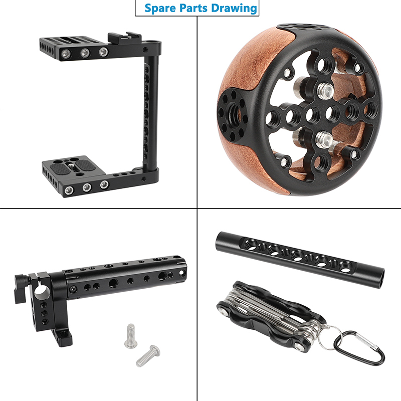 CAMVATE Camera Cage With Top and Side Handle (Left-Hand Use)