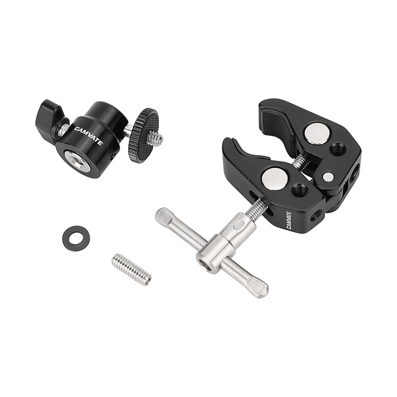 CAMVATE Crab Clamp with 360° Mini Ball Head (Black)