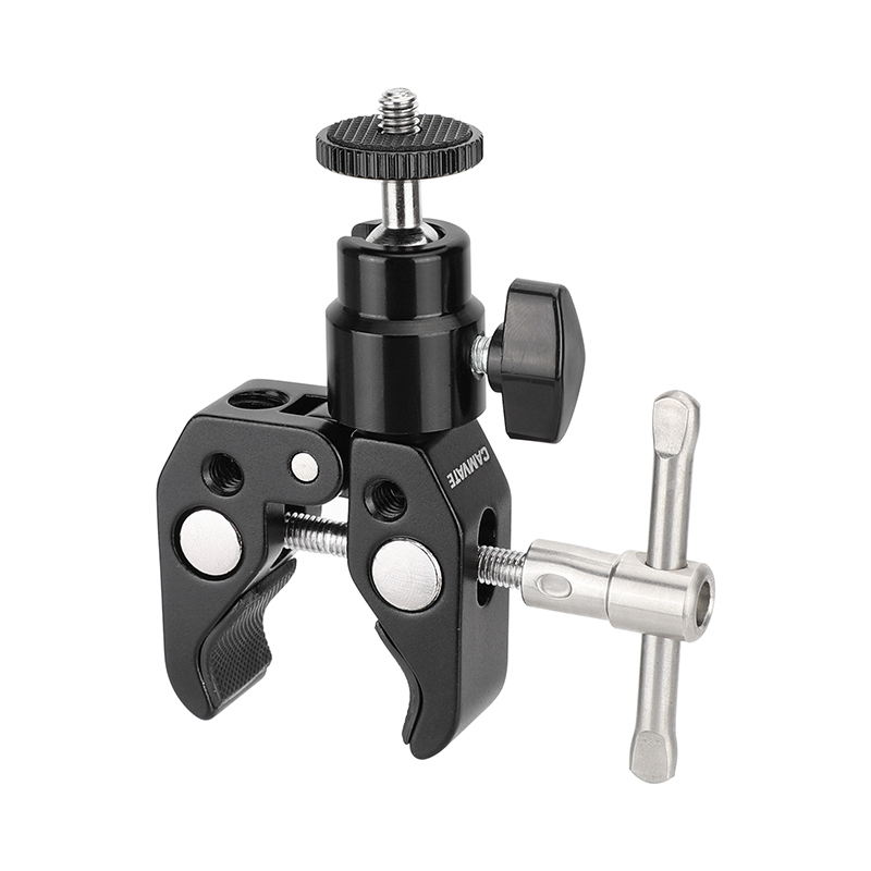 CAMVATE Crab Clamp with 360° Mini Ball Head (Black)