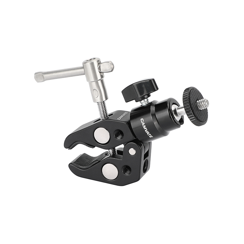 CAMVATE Crab Clamp with 360° Mini Ball Head (Black)