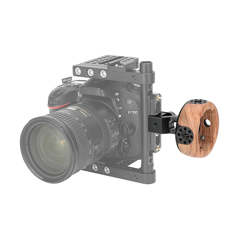 CAMVATE Wooden Handgrip with Quick Release Clamp (Round)