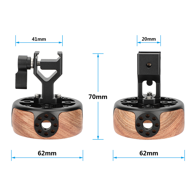 CAMVATE Wooden Handgrip with Quick Release Clamp (Round)