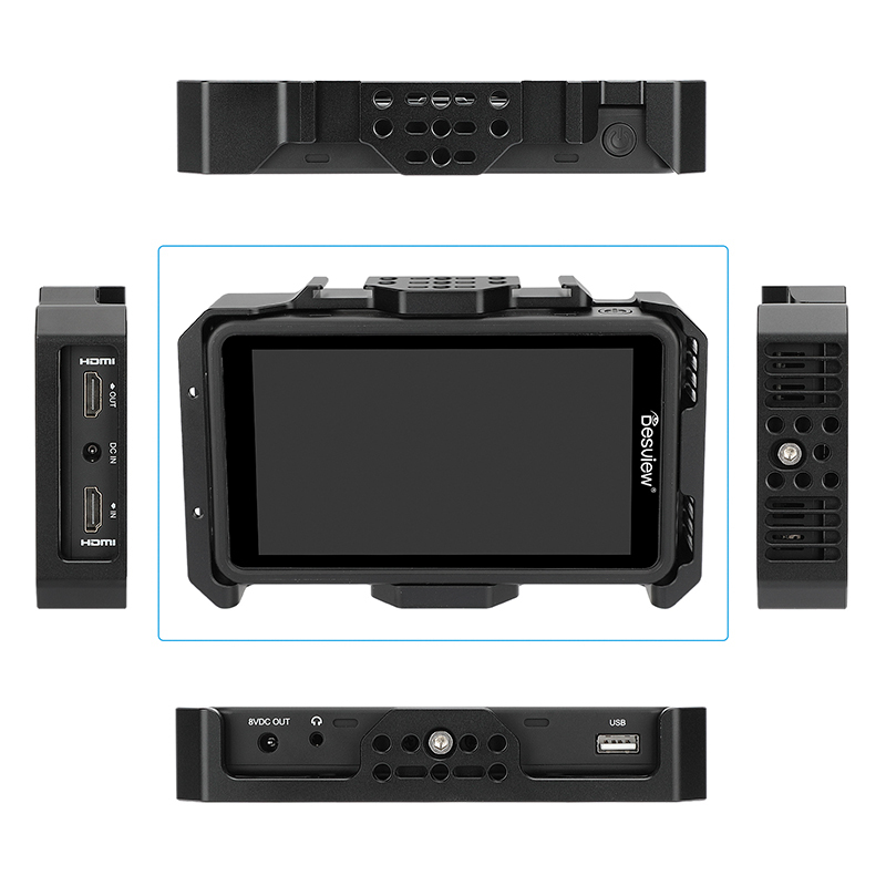 CAMVATE Full Monitor Cage for Desview R5 R5II 5.5" On-Camera Field Touch Screen