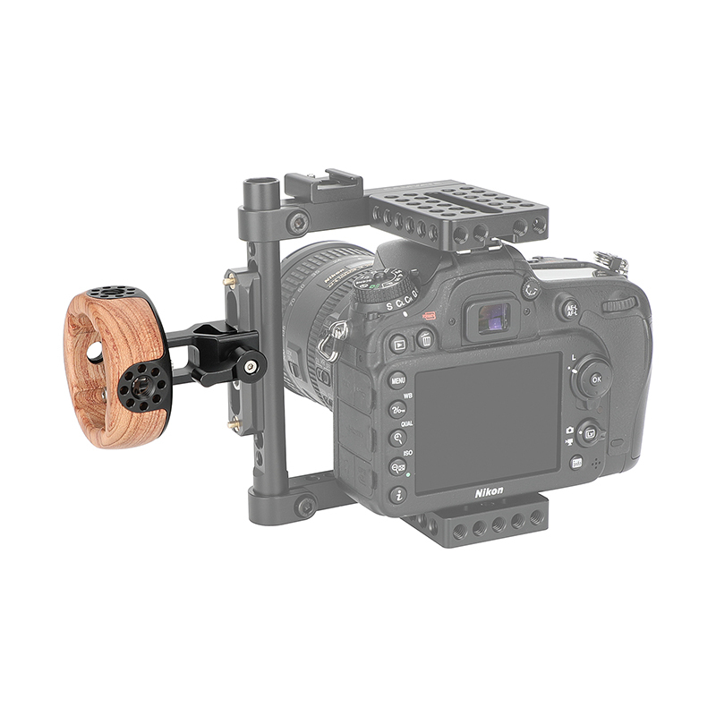 CAMVATE Wooden Handgrip with Quick Release Clamp (Round)