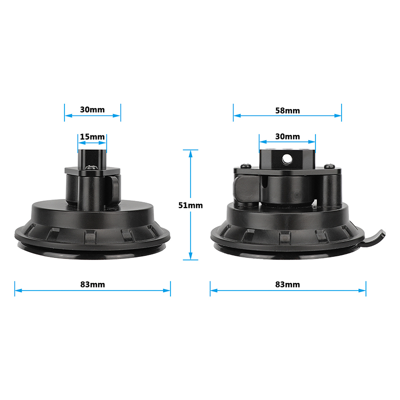 CAMVATE Suction Cup Mount with Multiple 1/4"-20 Thread (3.27")