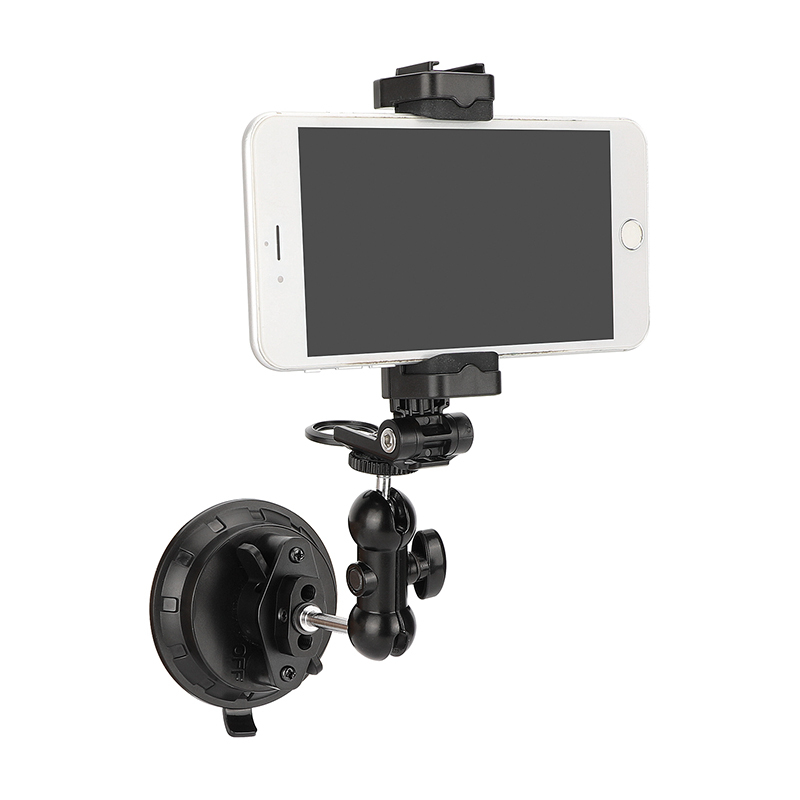 CAMVATE Suction Cup Mount with Ball Head and Smartphone Clip