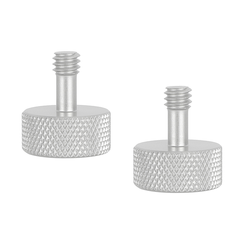 CAMVATE 1/4"-20 Thumb Screw Button Head Cap Screw Brass Nickel Construction (2 Pieces)