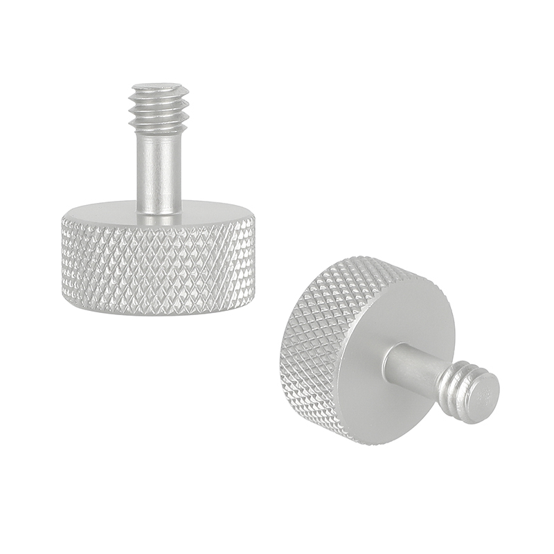 CAMVATE 1/4"-20 Thumb Screw Button Head Cap Screw Brass Nickel Construction (2 Pieces)
