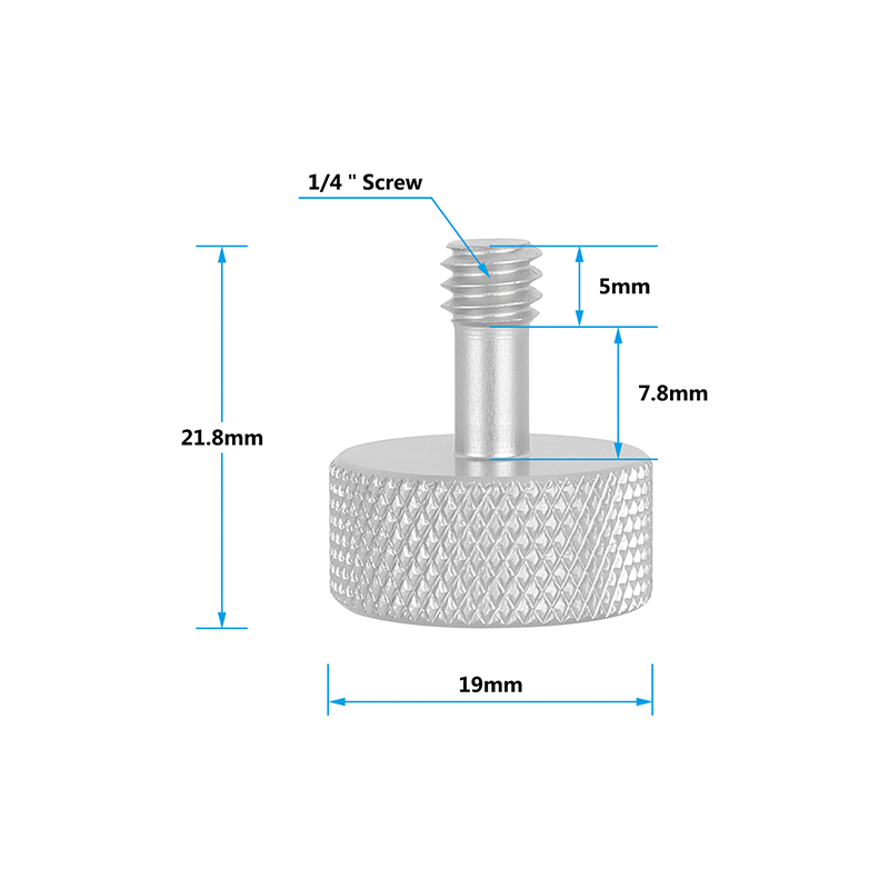 CAMVATE 1/4"-20 Thumb Screw Button Head Cap Screw Brass Nickel Construction (2 Pieces)