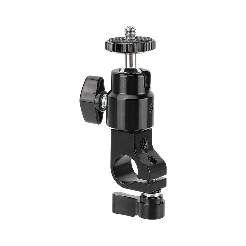 CAMVATE 15mm Rod Clamp with Mini Ball Head (Black Lever)