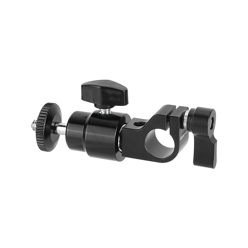 CAMVATE 15mm Rod Clamp with Mini Ball Head (Black Lever)