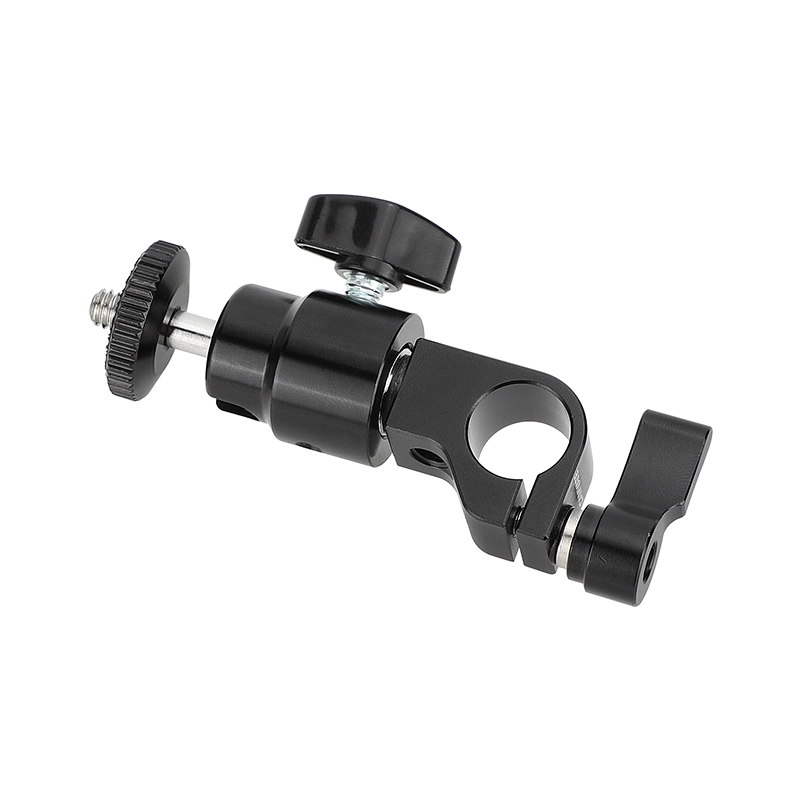 CAMVATE 15mm Rod Clamp with Mini Ball Head (Black Lever)