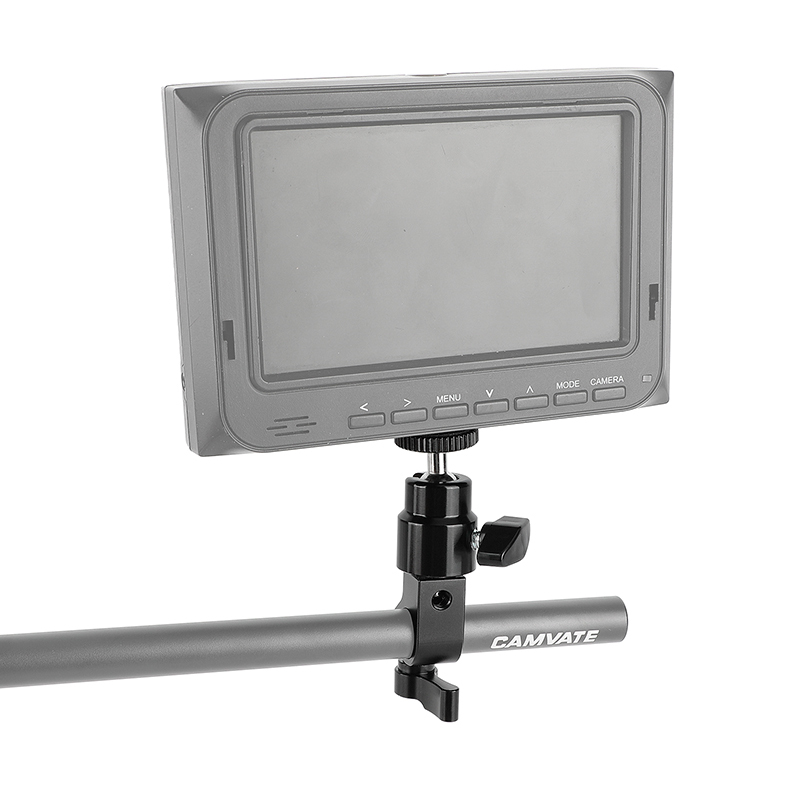 CAMVATE 15mm Rod Clamp with Mini Ball Head (Black Lever)