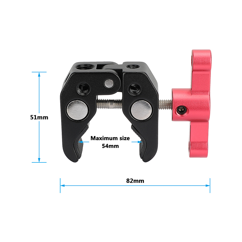 CAMVATE 1/4"&3/8" Thread Super Clamp Crab Pliers Clip (Red T-handle)