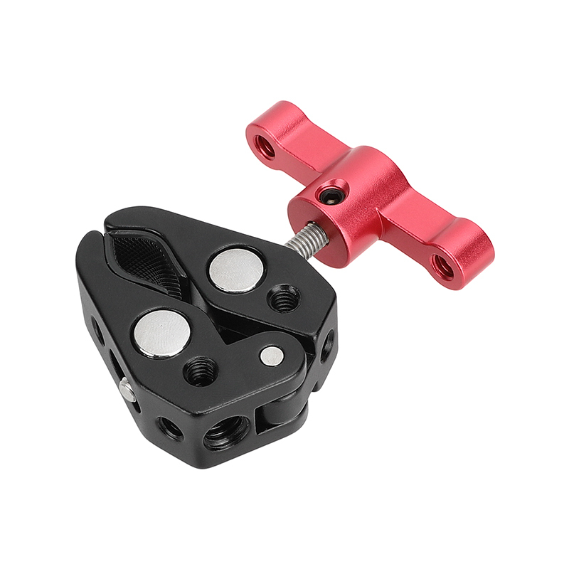 CAMVATE 1/4"&3/8" Thread Super Clamp Crab Pliers Clip (Red T-handle)