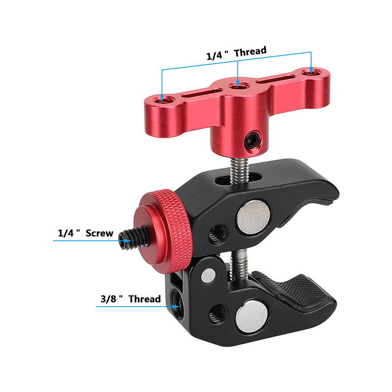 CAMVATE Super Clamp Crab Pliers Clip with 1/4" to 1/4" Screw Adapter