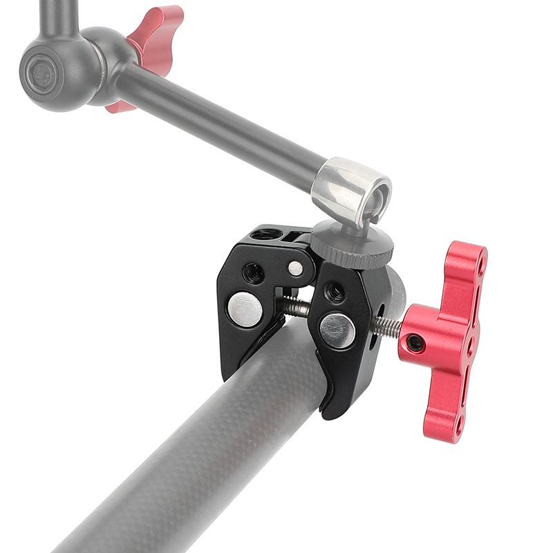 CAMVATE 1/4"&3/8" Thread Super Clamp Crab Pliers Clip (Red T-handle)