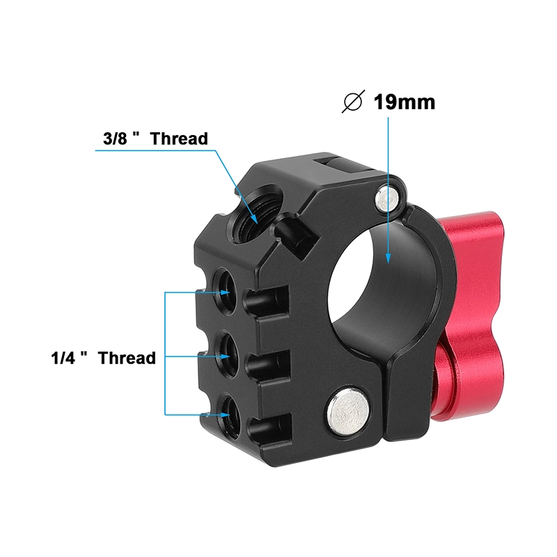 CAMVATE 19mm Rod Clamp with Anti-Twist Mount (Red Locking Lever)