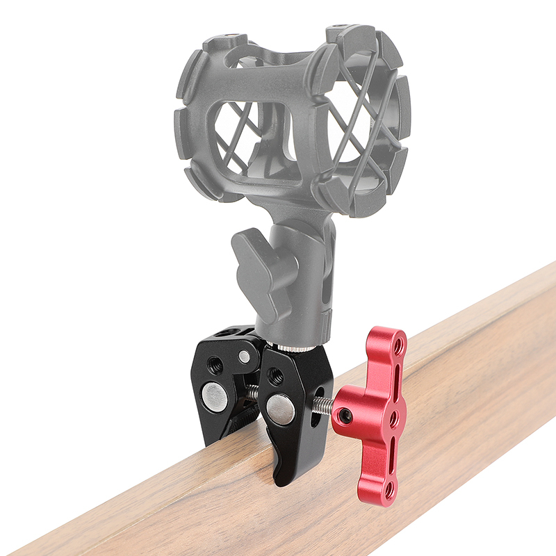 CAMVATE Super Clamp Crab Pliers Clip with 1/4" to 5/8" Convertion Screw (Red T-handle)