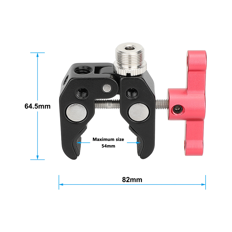 CAMVATE Super Clamp Crab Pliers Clip with 1/4" to 5/8" Convertion Screw (Red T-handle)