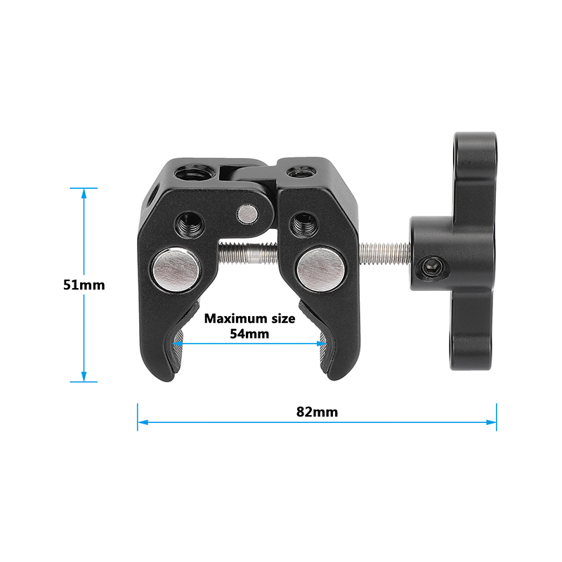 CAMVATE 1/4"&3/8" Thread Super Clamp Crab Pliers Clip (Black T-handle)