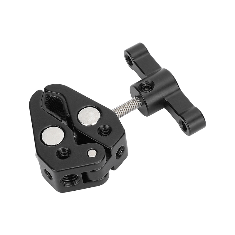 CAMVATE 1/4"&3/8" Thread Super Clamp Crab Pliers Clip (Black T-handle)