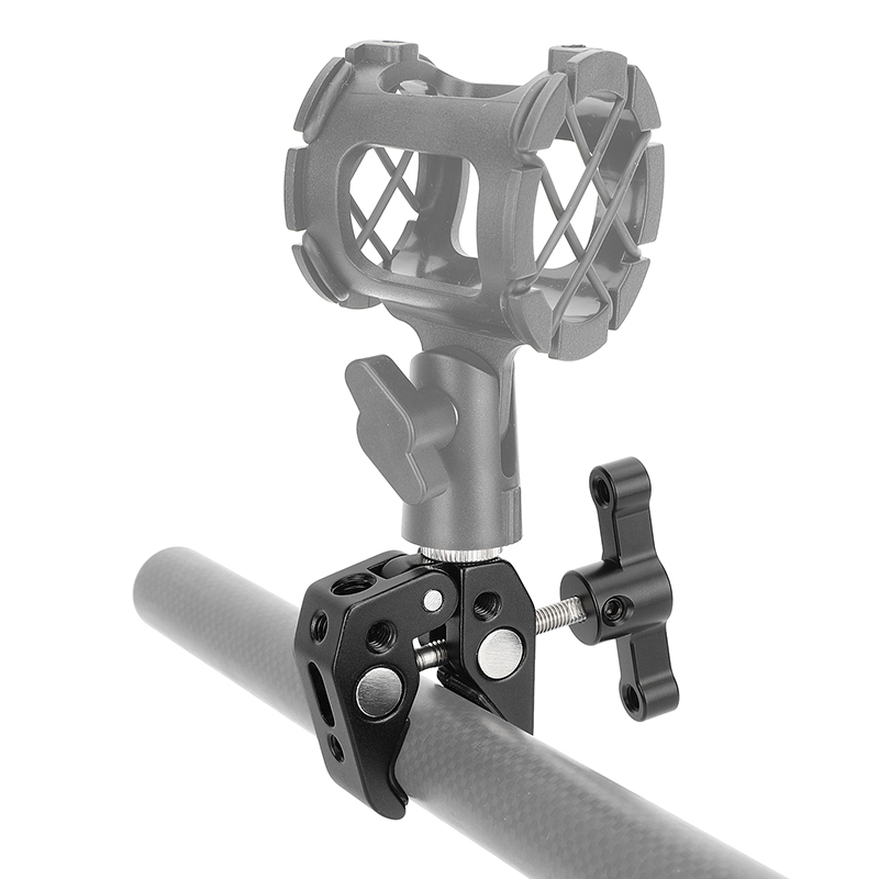 CAMVATE 1/4"&3/8" Thread Super Clamp Crab Pliers Clip (Black T-handle)