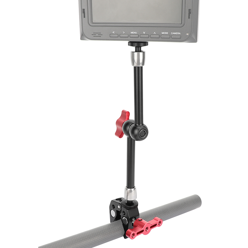 CAMVATE Universal 10" Articulating Magic Arm + Versatile Super Crab Clamp (Red Lock Knobs)