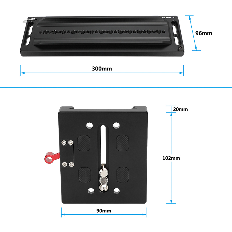 CAMVATE Standard ARRI 12" Dovetail Plate And QR Baseplate Set