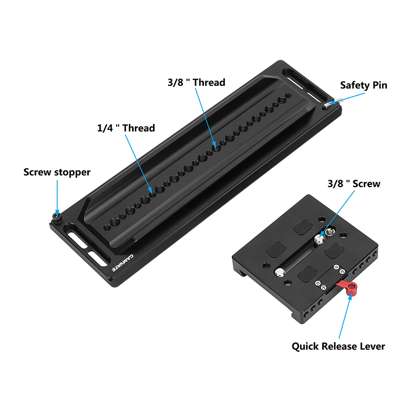 CAMVATE Standard ARRI 12" Dovetail Plate And QR Baseplate Set