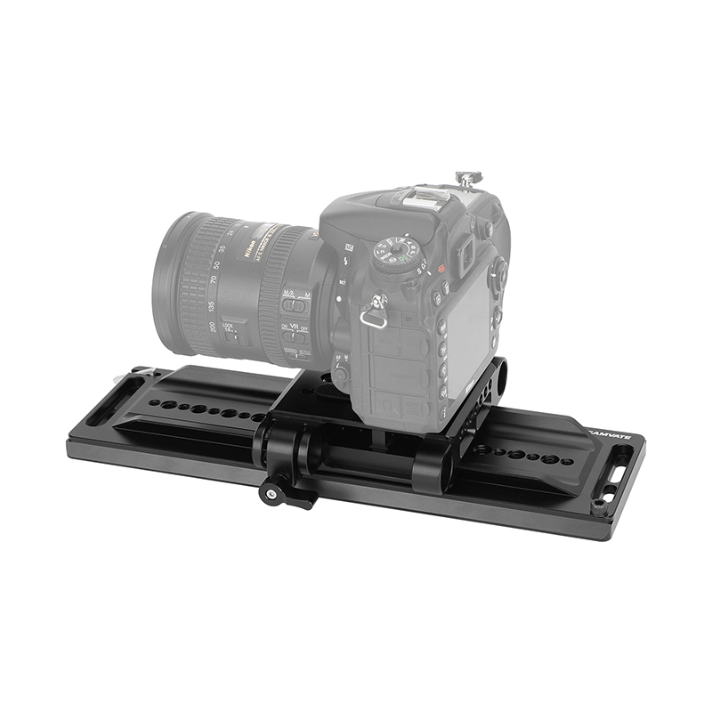 CAMVATE 12" Dovetail Plate and QR Baseplate with Double Rod Adapter for 19mm Studio