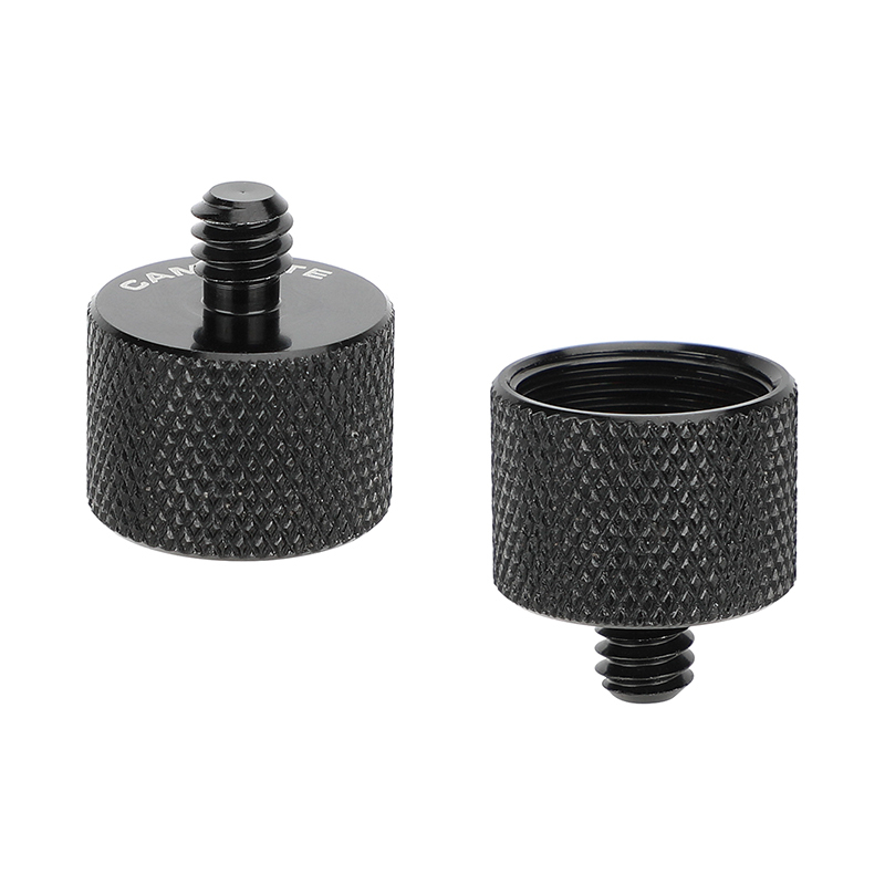 CAMVATE 5/8"-27 Female to 1/4"-20 Male Mic Stand Thread Adapter (2-Pack)