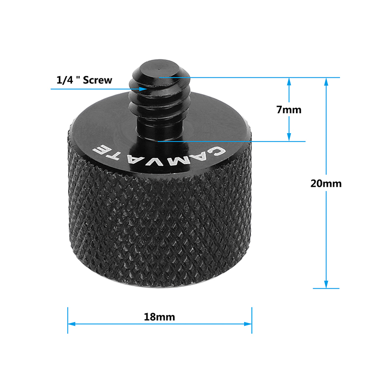 CAMVATE 5/8"-27 Female to 1/4"-20 Male Mic Stand Thread Adapter